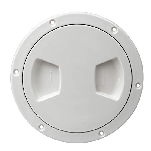 Kesoto Durable Boat 5 inch Access Port Hatch Cover Twist Out Deck Plate, ABS Plastic Round Non Slip Inspection Hatch -Detachable Water Tight Lid Cover