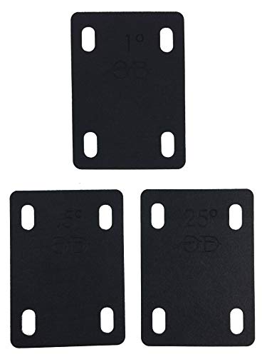 Outback Designs Guitar Neck Shims – Durable Bolt-On Neck Plate for Guitar and Bass Repair – Protective Guitar Neck Gasket made from Flexible Nylon – 0.25°, 0.5°, and 1°Degree Guitar Shims - Set of 3