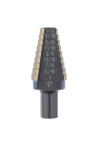 Irwin Industrial Tools 10220CB Unibit 1/16-Inch Hole Enlarging 8-Steps Cobalt Step Drill Bit