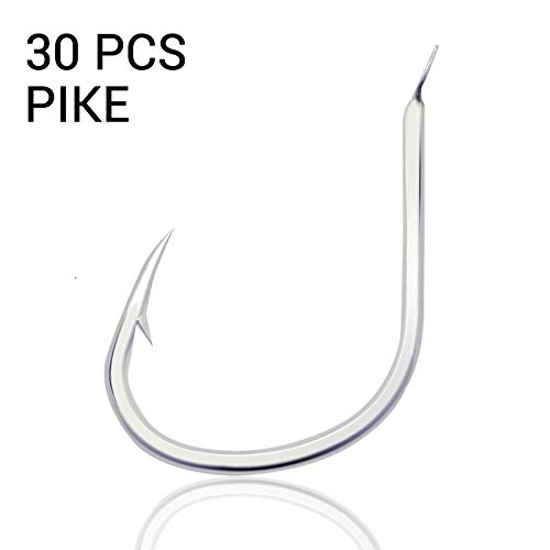 JK Pike Hooks 30pcs Per Package Sea Fishing Pike Fishing Hooks Saltwater Jig Hook Fishhooks for Slow Pitch Jigging