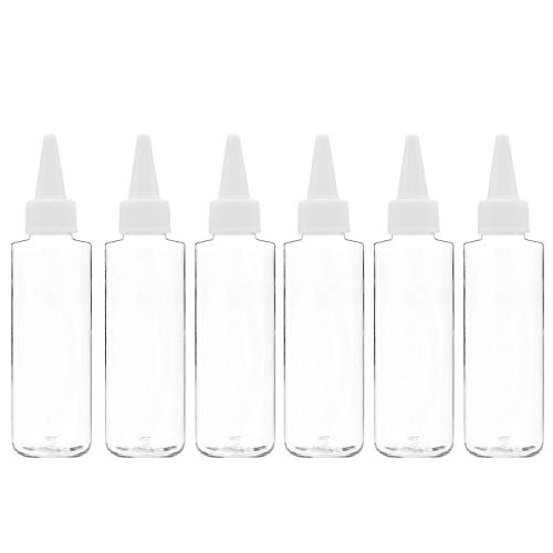 TrendBox 2oz / 60ml Plastic Bottle Pointed Mouth Top Cap for Essential Oils, Liquid - 6 Pack