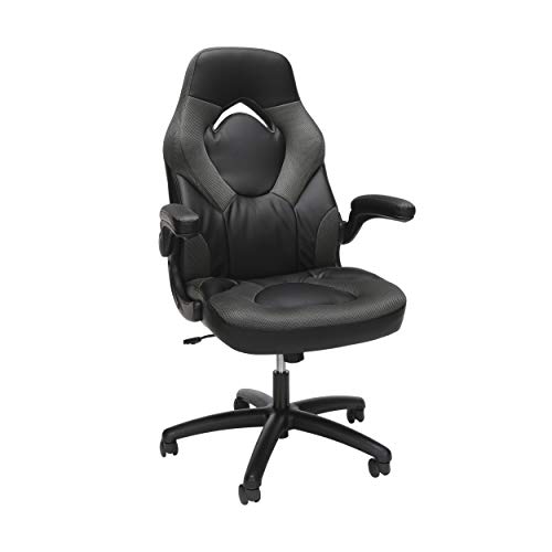 OFM ESS Collection Racing Style Bonded Leather Gaming Chair, in Gray (ESS-3085-GRY)