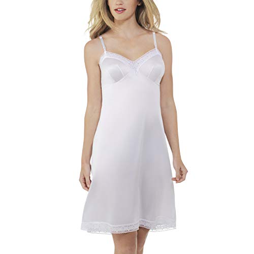 Vanity Fair Women's Rosette Lace Trim V-Neck Full Slip (10103), White, 5X-Large