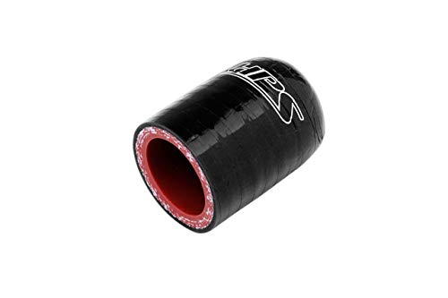 HPS 1' (25mm) Black High Temperature 3-ply Reinforced Silicone Coolant Cap Bypass Heater, 1-5/8' Length, 350F Max. Temp, 4mm Wall Thickness