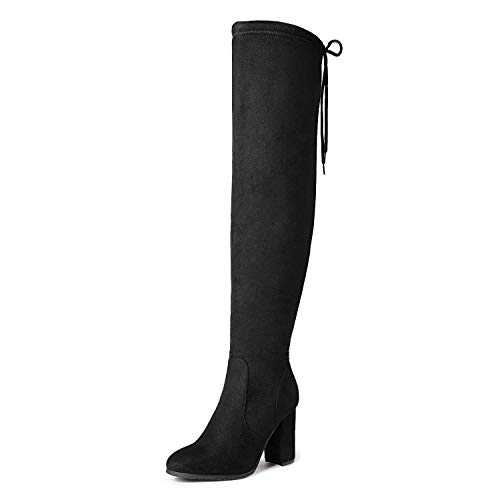 DREAM PAIRS Women's New Shoo Black Over The Knee High Heel Boots Size 8.5 B(M) US
