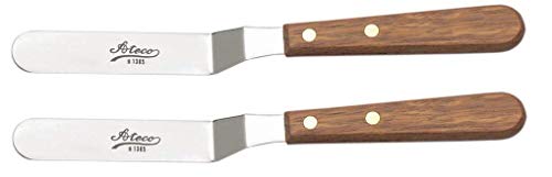 Ateco 1385 Spatula Icing Frosting Spreader Decorating Tool-Wood Handle, 2-Pack