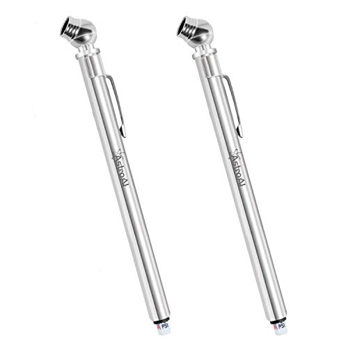 AstroAI Pencil Tire Pressure Gauge (10-75PSI) Metal Made Nozzle for Small Vehicles (2 Pack)