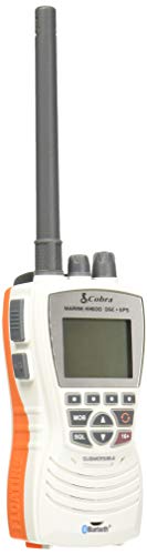 Cobra MR HH600WFLTBTGPS Handheld Floating VHF Radio 6 Watt, GPS, Bluetooth, Submersible, Noise Cancelling Mic, Backlit LCD Display, MemoryScan, White