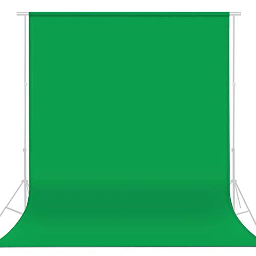 LEADNOVO 6.5ft x 9.8ft Green Screen Backdrop, Chromakey Muslin Photography Background for Photo Video Studio, Televison, YouTube, Online Meetings, Easy to Install with Rod Pocket (6.5 x 9.8ft, Green)