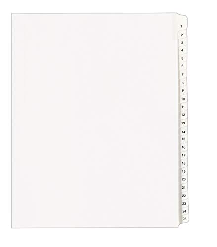 Avery Collated Legal Dividers Allstate, Letter Size, Tabs 1-25, White, 1 Set (1701) (01701)