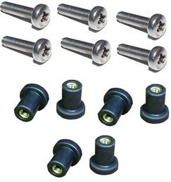 M5 Neoprene Well Nut M5 With 20mm Stainless Steel Pozi Screw (E) by H2o Kayaks