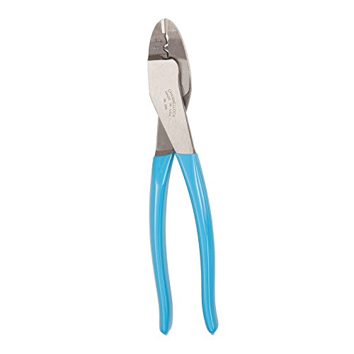 Channellock 909 9.5-Inch Wire Crimping Tool | Electrician's Terminal Crimp Pliers with Cutter are Designed for Insulated and Non-Insulated Connections | Forged from High Carbon Steel | Laser Heat-Treated Edges Last Longer | Made in the USA