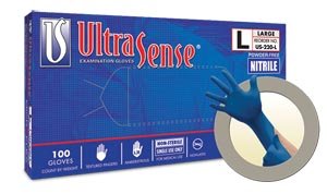 Microflex Ultrasense Nitrile Gloves - Disposable, Exam Grade, Blue, Size Medium (pack of 100)