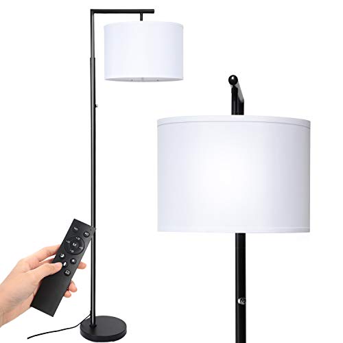 Deeak Floor lamp,Stepless Brightness &4 Color Temperature Modern Standing Shade Led Floor Lamp with Remote & Touch Control for Living Room,Office and Bedroom(9W LED Bulb Inclued）（Black)