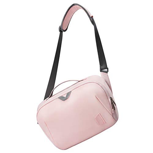 Camera Bag,BAGSMART SLR DSLR Camera Sling Bag Crossbody Bag with Padded Shoulder Strap Water Resistant Anti-Theft Camera Shoulder Bag for Women, Pink