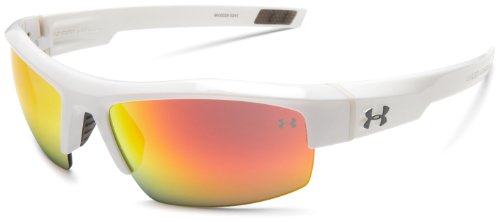 Under Armour Igniter Sunglasses Oval, Shiny White/Gray Orange Multiflection Lens, One Size