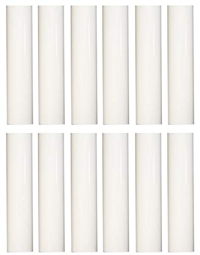 Creative Hobbies Set of 12, 3 Inch Tall White Plastic Candle Covers Sleeves Chandelier Socket Covers ~Candelabra Base
