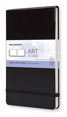 Moleskine Art Watercolor Album, Hard Cover, Large (5' x 8.25') Plain/Blank, Black, 72 Pages