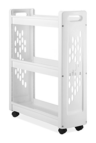 Whitmor 3 Tier Rolling Laundry Cart - Space Saving Mobile Storage Solution