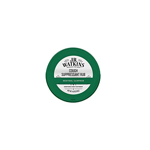 J.R. Watkins Menthol Camphor Cough Suppressant – Vapor Rub Relieves Congestion – Medicated Vapors for Soothing Relief – Topical Chest Rub, 4.13 oz, Single