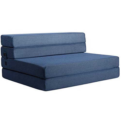 Milliard Tri-Fold Foam Folding Mattress and Sofa Bed for Guests (Full)