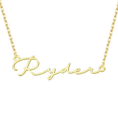 Yoke Style Custom Cursive Name Necklace Personalized, Sterling Silver Customized Charm Necklace Jewelry Gift for Women