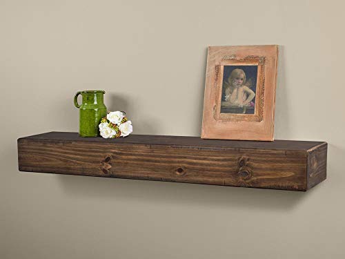 Dakota Rustic Pine Wood Fireplace Mantel Shelf (36-Inch, Mocha)