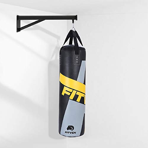 FITVEN Punching Bag with Wall Bracket for Man Women Kids, Indoor/Garden Boxing Bag, Heavy Bag for MMA Kickboxing - 50LB