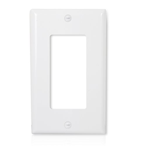 Maxxima 1 Gang Decorative Outlet Wall Plate, White, Single Outlet, Standard Size (Pack of 10)