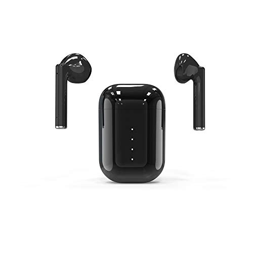 Bluetooth Earbuds True Wireless Earbuds with Mic Sports Headphones in Ear TWS with Wireless Charging Case Auto Pairing for iPhone Android (Black)