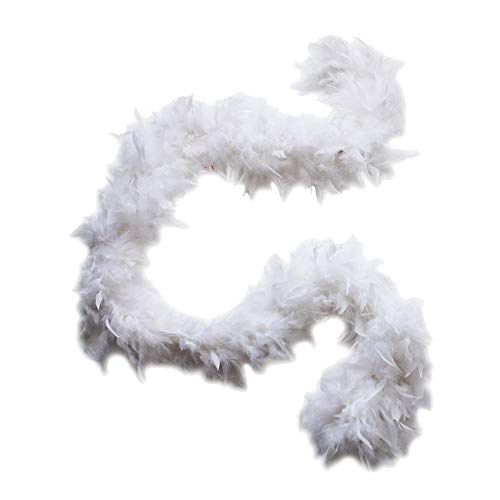 Cynthia's Feathers 100g 74' Turkey Chandelle Feather Boas 30 Color & Patterns (White)