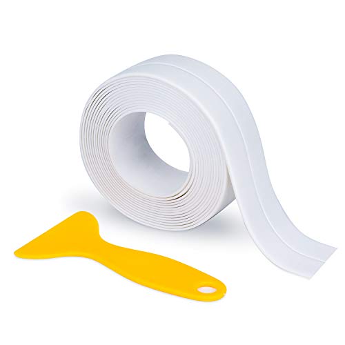 Caulk Strip,PHLSTYLE Self Adhesive Caulk Strip Caulking Sealing Tape for Bathtub,Wall,Toilet,Kitchen and Sink(1.5inches x 11ft White)