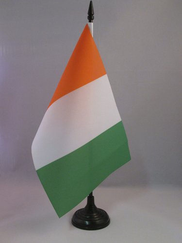 AZ FLAG Ivory Coast Table Flag 5'' x 8'' - Ivorian Desk Flag 21 x 14 cm - Black Plastic Stick and Base