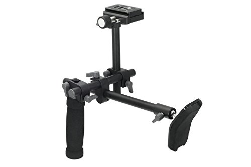 Fotga Single Hand Grip Handle Shoulder Chest Support Stabilizer Rig System with Quick Release Plate Bracket for Canon Nikon Sony DSLR Camera, Video Light, Microphone, LCD Monitor