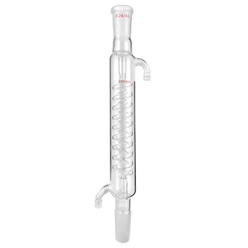 QWORK Jacket 200mm Glass Condenser with 24/40 Joint for Laboratory