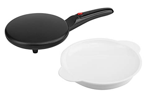 Moss & Stone Electric Crepe Maker I Pan Style I Hot Plate Cooktop I ON/OFF Switch I Nonstick Coating I Automatic Temperature Control I Easy to use I Pancakes, Blintz, Chapati, Tortillas