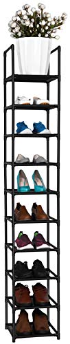 fiducial home 10 Tiers Shoe Rack Space Saving Vertical Single Pairs Sturdy Shoe Shelf Storage Organizer