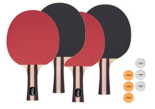 STIGA Performance Table Tennis Set (4 Player Set), Red/Black, Model:T1365