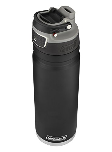 Coleman FreeFlow AUTOSEAL Insulated Stainless Steel Water Bottle, Black, 24 oz.