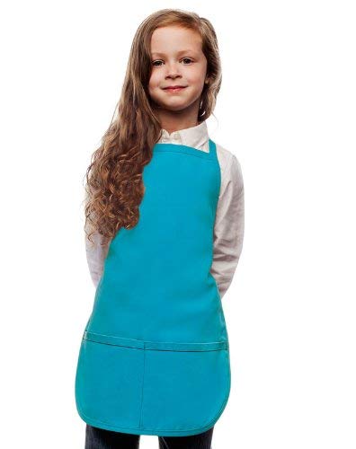 VILONG Blue Kids Apron, Medium Bib,2-10 Year Old Children's Smocks for Classroom,Community Event,Crafts and Art Painting Activity,Kitchen Cooking Baking