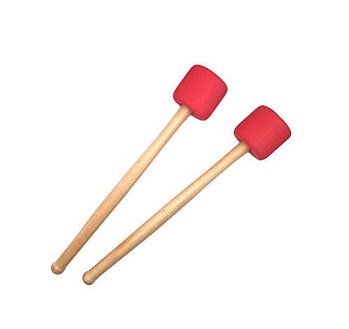 Timiy 2pcs Bass Drum Mallets Sticks Foam Mallet Percussion with Wood Handle 12.8 Inch Long