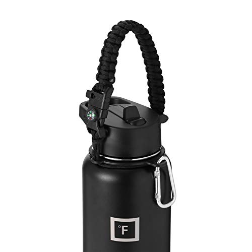 IRON °FLASK Paracord Handle Sports Water Bottle Accessories (Midnight Black) - Seven Core Paracord Bracelet