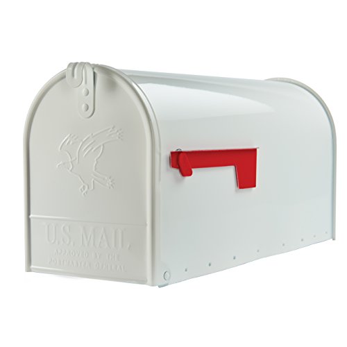 Gibraltar Mailboxes Elite Large Capacity Galvanized Steel White, Post-Mount Mailbox, E1600W00