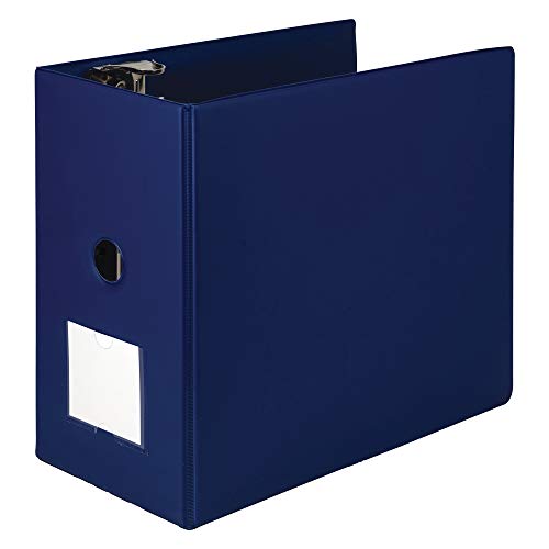 Samsill Heavyweight Reference Ring Binder, 3 Ring Binder with Label Holder for Home or Office, 6 Inch Locking D-Rings - Holds 1225 Sheet, Blue