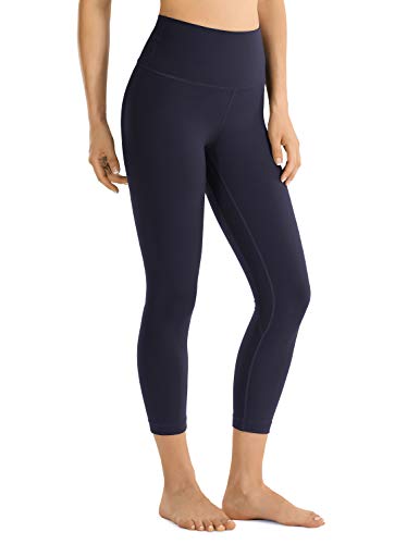 CRZ YOGA Women's Naked Feeling I High Waist Tight Yoga Pants Workout Capris Leggings - 21 Inches Navy-R418A Small