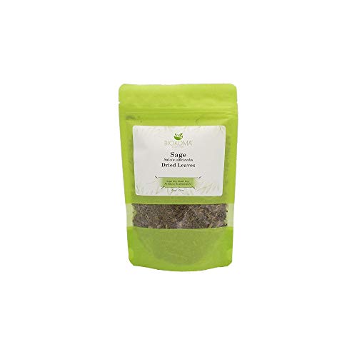 100% Pure and Organic Biokoma Sage Dried Leaves 50g (1.76oz) in Resealable Moisture Proof Pouch