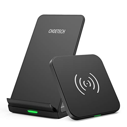 CHOETECH Wireless Charger (2 Pack),Qi-Certified 10W Max Fast Wireless Charging Pad Stand Bundle Compatible iPhone 12/12 Pro/12 Pro Max/12 Mini/SE 2020/11 Pro/XS Max/X,Galaxy S20+/Note 10, AirPods Pro