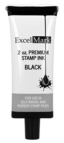 ExcelMark Premium Stamp Refill Ink, Black, 2 Ounce Bottle
