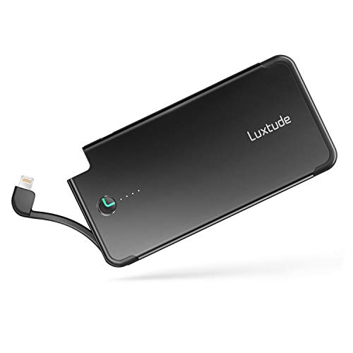 Luxtude Portable Charger for iPhone, Apple Certified Power Bank with Lightning Cable, 5000mAh Ultra Slim Fast Charging External Battery Pack for iPhone 6/6S/6S Plus/7/7 Plus/8/8 Plus/X/XR/XS/11/11 Pro
