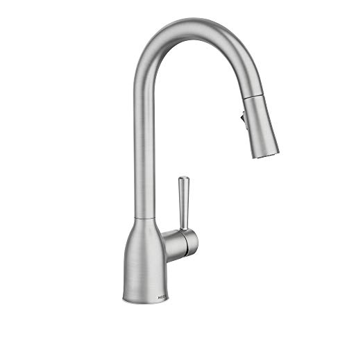 Moen 87233SRS Adler One-Handle High Arc Pulldown Kitchen Faucet with Power Clean, Spot Resist Stainless